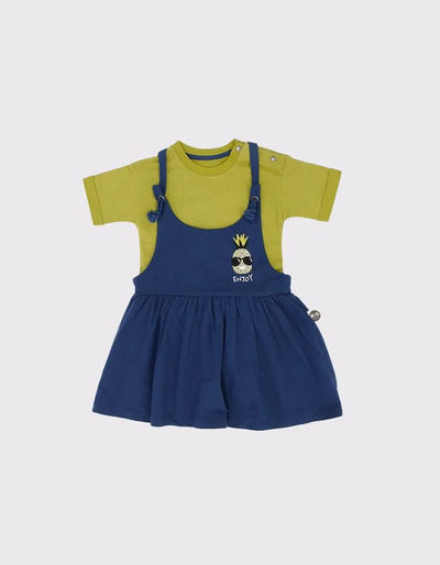 Tişörtlü Kız Çocuk Tulum Elbise | RG Brand | 6 Ay–4 Yaş | RG165 - YEŞİL
