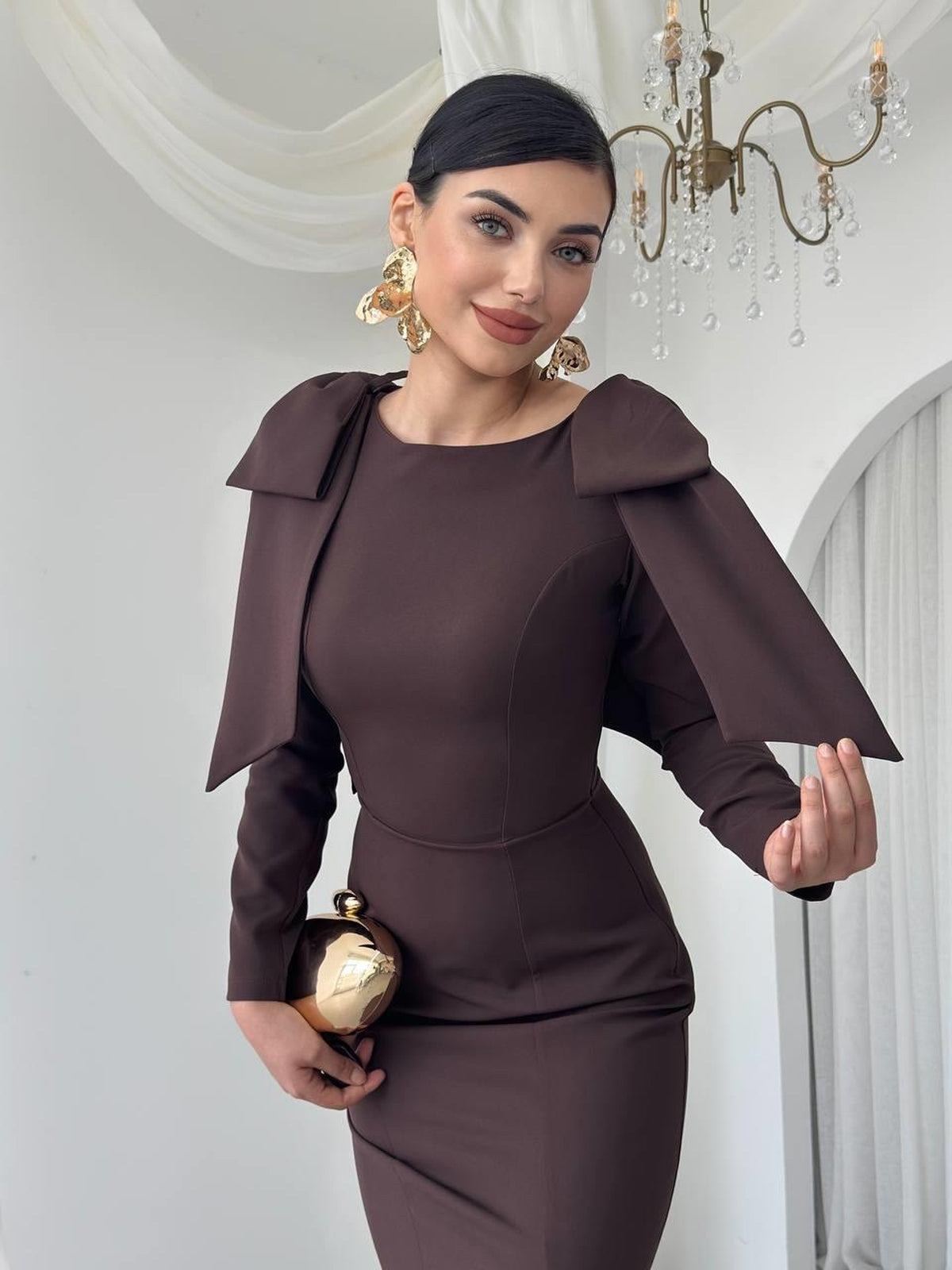 Tıv Bağcık & Düğme Detaylı Elbise