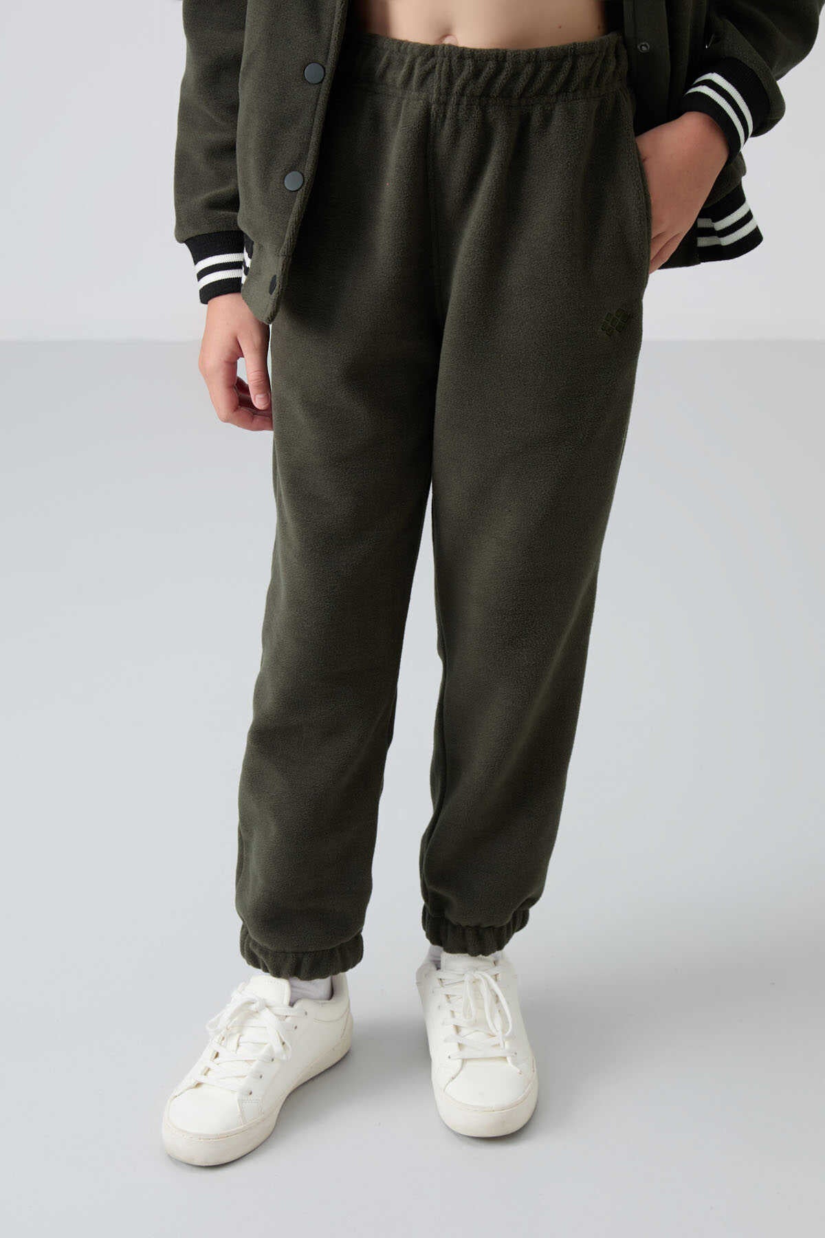 Tommylife Toptan 7-15 Yaş Jogger Standart Kalıp Kız Çocuk Eşofman Alt 75155 Haki