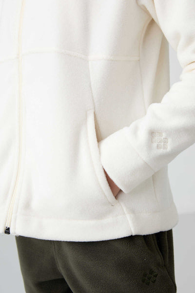 Tommylife Toptan 7-15 Yaş Kapüşonlu Standart Kalıp Kız Çocuk Polar Sweatshirt 75152 Ekru