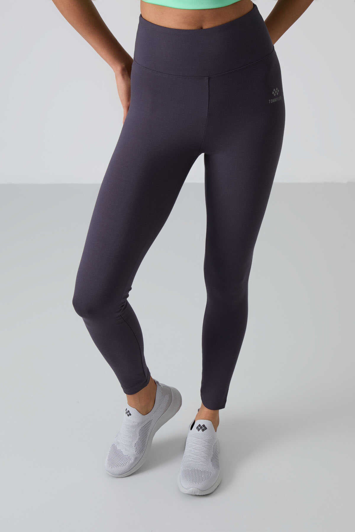 Colanți modelatori Tommylife, antracit, cu talie înaltă și croială slim fit, pentru femei, cu picior îngust - 94011