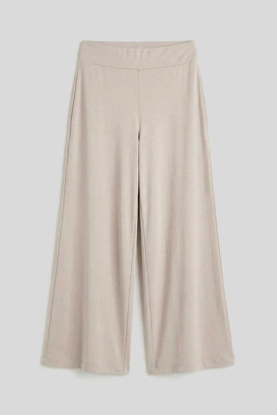 Pantaloni damă Tommylife Wholesale, bej, cu croială largă, tip corset Palazzo, confortabil - 94681