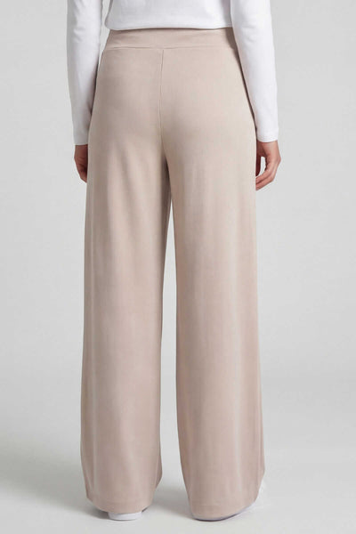 Tommylife Toptan Bej Comfort Fit Geniş Paça Korsajlı Palazzo Kadın Pantolon - 94681