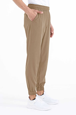 Tommylife Toptan Bej Erkek Basic Cepli Bağcıklı Rahat Form Lastik Paça Eşofman Altı - 84826