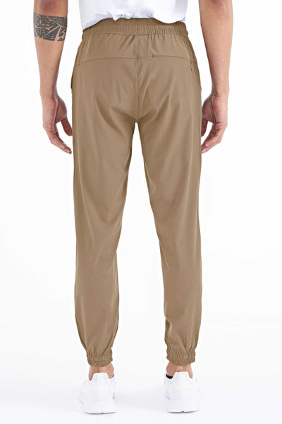 Tommylife Toptan Bej Erkek Basic Cepli Bağcıklı Rahat Form Lastik Paça Eşofman Altı - 84826