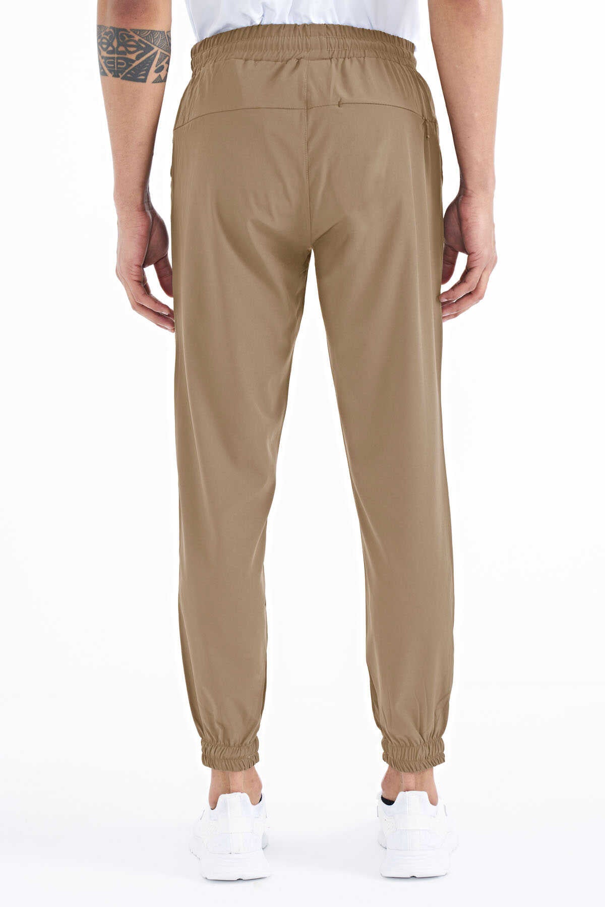 Tommylife Toptan Bej Erkek Basic Cepli Bağcıklı Rahat Form Lastik Paça Eşofman Altı - 84826