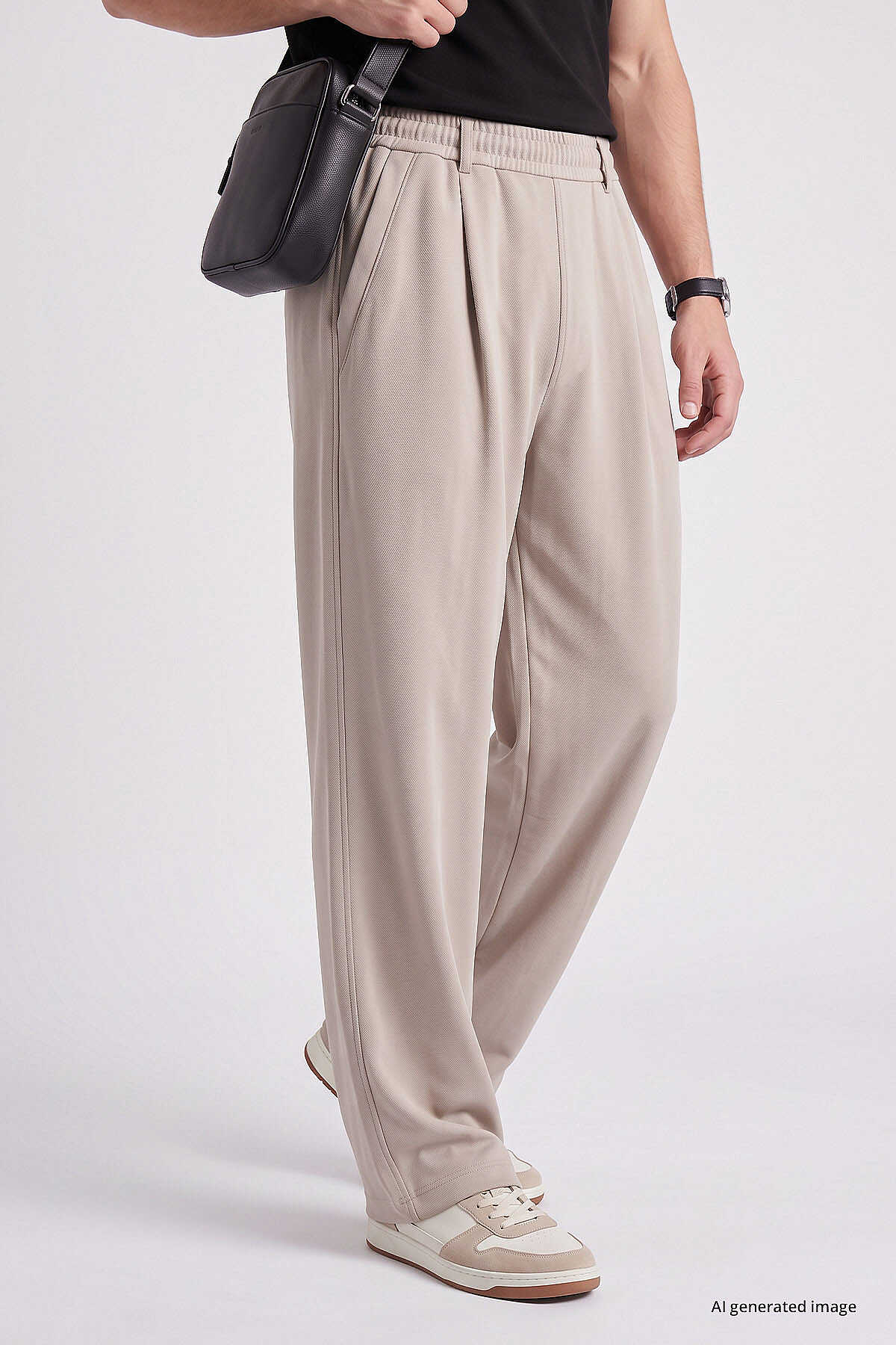 Tommylife Toptan Bej Rahat Form Erkek Palazzo Pantolon - 82199