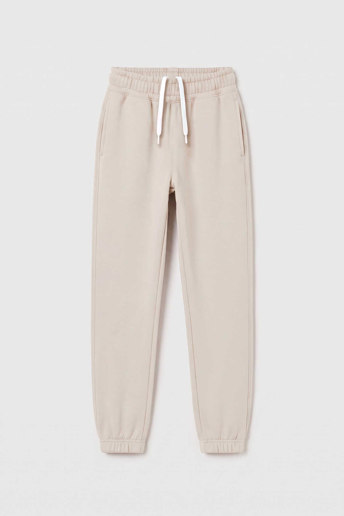 Pantaloni de trening Tommylife Wholesale bej, croială standard, de bază, pentru fete - 75194