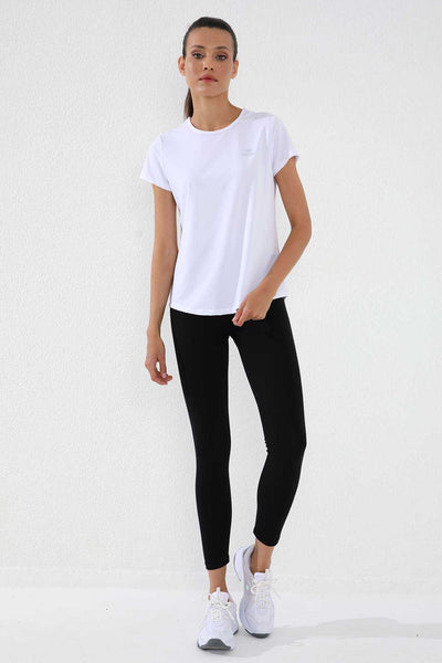 Tommylife Toptan Alb Basic Maneca Scurta Standard Fit Col O Femeie T-Shirt - 97144