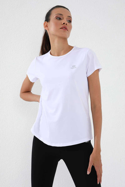 Tommylife Toptan Alb Basic Maneca Scurta Standard Fit Col O Femeie T-Shirt - 97144