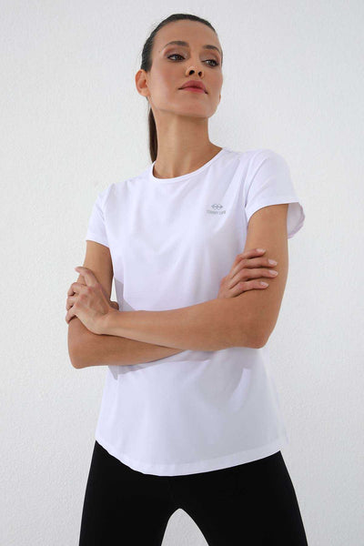 Tommylife Toptan Alb Basic Maneca Scurta Standard Fit Col O Femeie T-Shirt - 97144