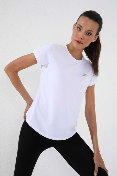 Tommylife Toptan Alb Basic Maneca Scurta Standard Fit Col O Femeie T-Shirt - 97144
