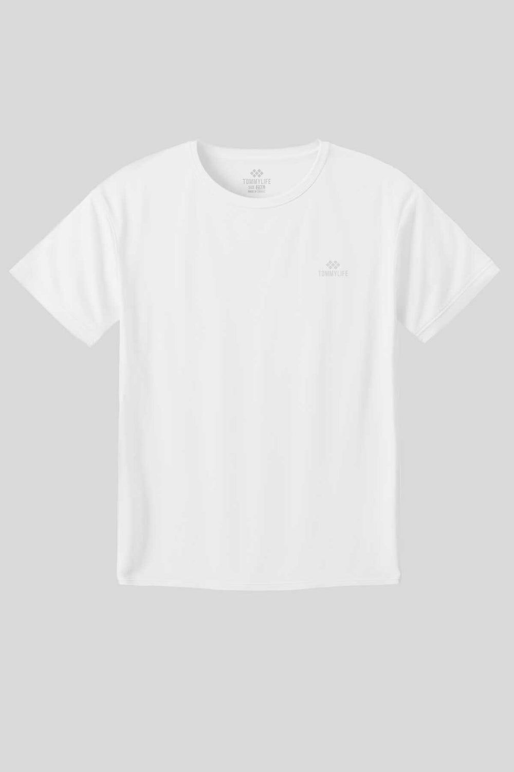 Tommylife Toptan Beyaz O Yaka Basic Battal Büyük Beden Kadın T-Shirt - 97308