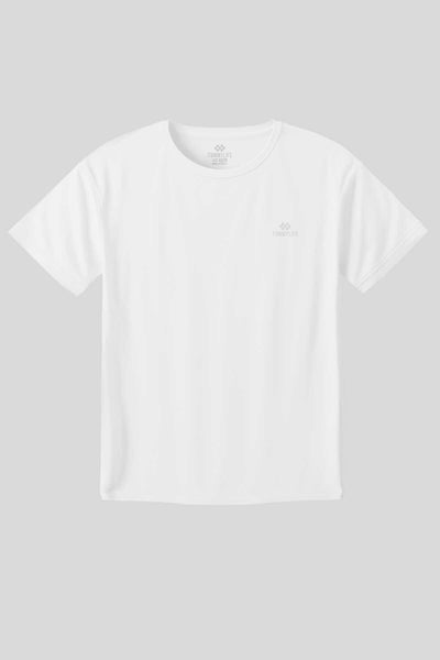 Tommylife Toptan Beyaz O Yaka Basic Battal Büyük Beden Kadın T-Shirt - 97308