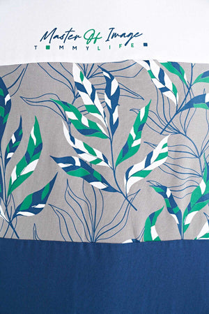 Tommylife Toptan Beyaz Renk Geçişli Baskı Detaylı O Yaka Standart Kalıp Erkek T-Shirt - 88177