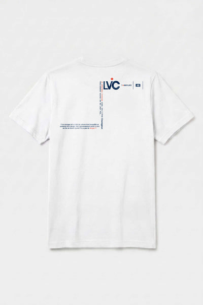 Tricou bărbătesc cu mânecă scurtă, imprimat, alb, croială standard, Tommylife Wholesale - 88440