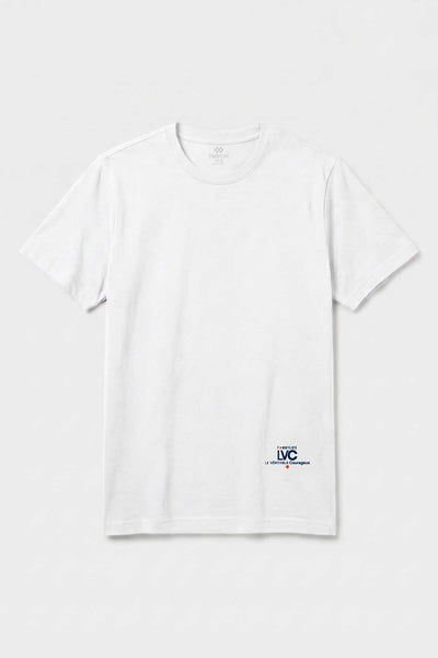 Tricou bărbătesc cu mânecă scurtă, imprimat, alb, croială standard, Tommylife Wholesale - 88440