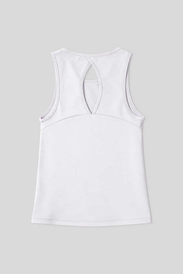 Tommylife Toptan Beyaz Standart Fit Çapraz Sırt Detaylı Kadın Spor Atlet - 97296
