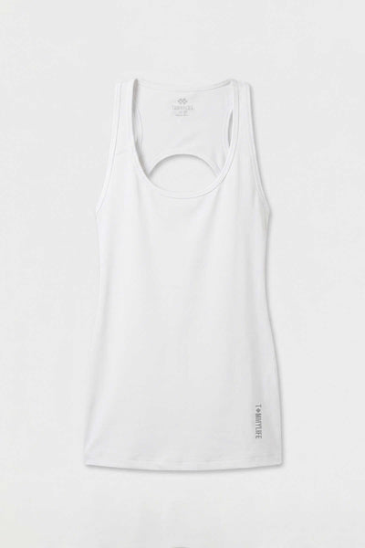 Maiou sport pentru femei, alb, cu croială standard, cu detaliu la spate, Tommylife Wholesale - 97297