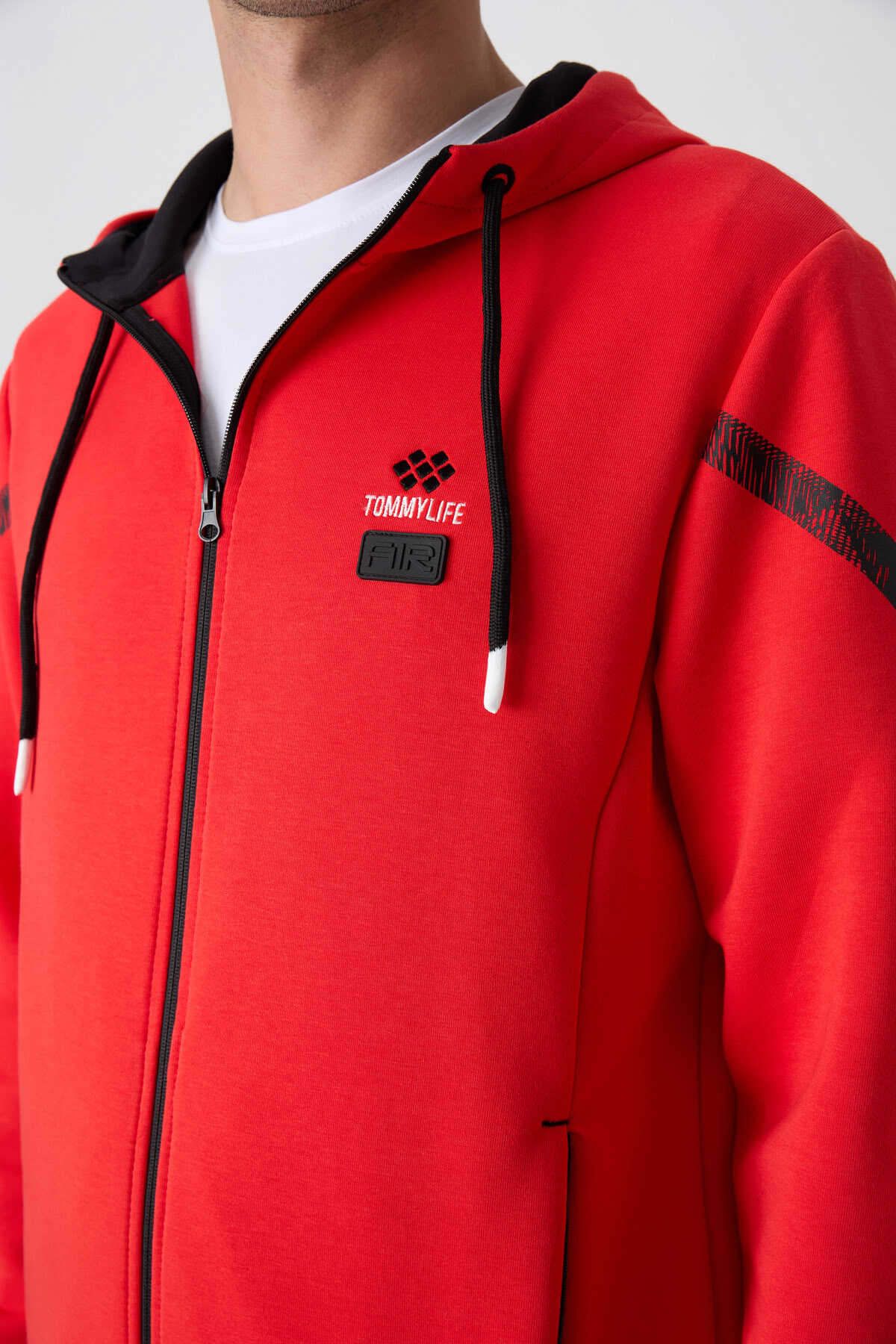 Tommylife Toptan Comfort Fit Baskılı Erkek Eşofman Takım 85236 Fiesta - Siyah