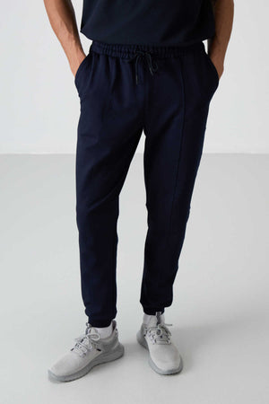 Tommylife Toptan Comfort Fit Nakışlı Erkek Jogger Eşofman Alt 82123 İndigo