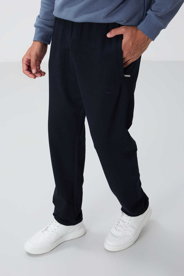 Tommylife Toptan Dar Kalıp Klasik Paça Erkek Eşofman Alt 84669 Lacivert