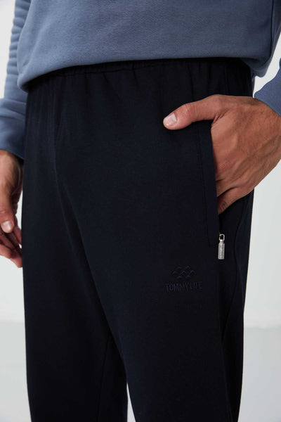 Pantaloni de trening Tommylife Wholesale Slim Fit Classic Leg pentru bărbați 84669 Bleumarin