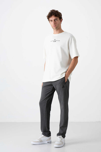 Tommylife Wholesale Slim Fit Classic Leg Men's Sweatpants 84671 Anthracite Melange