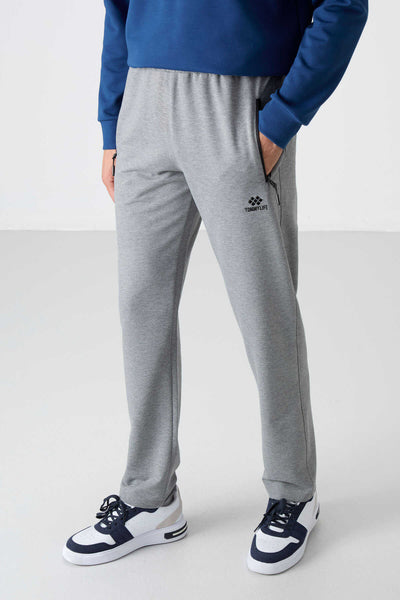 Pantaloni de trening Tommylife Wholesale Slim Fit Classic Leg pentru bărbați 84671 Gri Melange