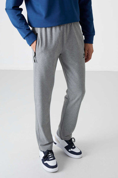 Pantaloni de trening Tommylife Wholesale Slim Fit Classic Leg pentru bărbați 84671 Gri Melange