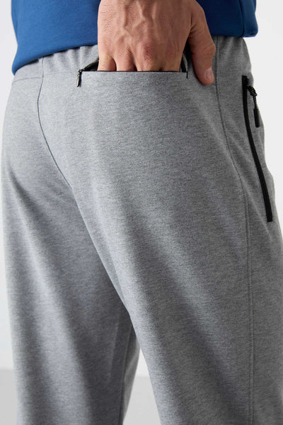 Pantaloni de trening Tommylife Wholesale Slim Fit Classic Leg pentru bărbați 84671 Gri Melange
