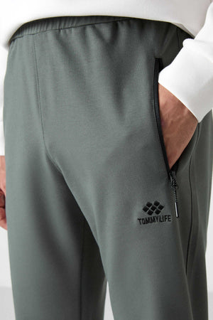Pantaloni de trening Tommylife Wholesale Slim Fit Classic Leg pentru bărbați 84671 Kaki