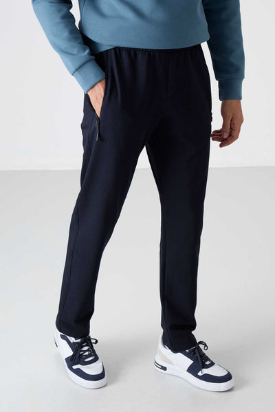 Tommylife Toptan Fit Stramt Clasic Picior Barbati Trening Fusta 84671 Albastru Inchis