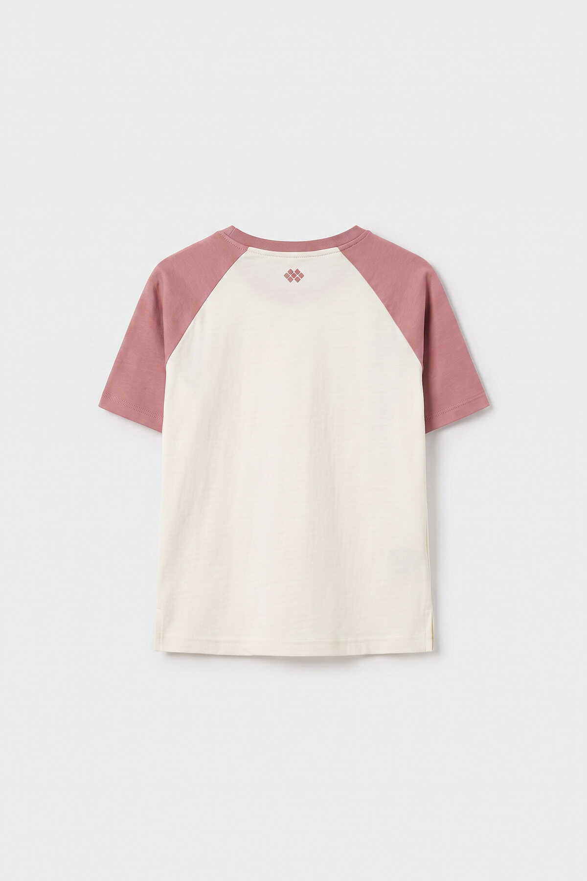 Tricou Tommylife Wholesale Off-Rose Standard Fit cu mânecă raglan pentru fete - 75180