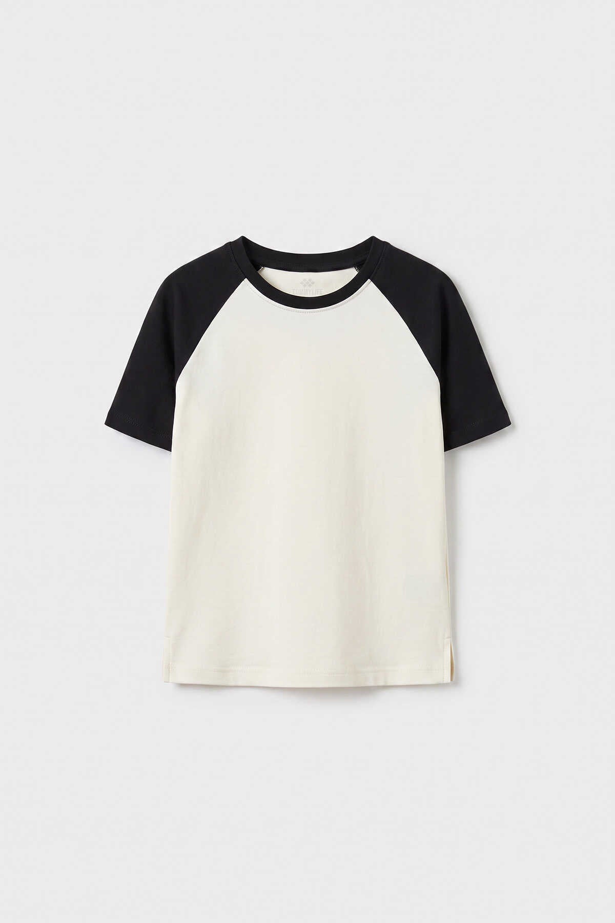 Tricou Tommylife Wholesale Off-Black Standard Fit cu mânecă raglan pentru fete - 75180
