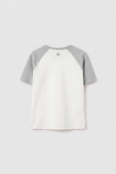 Tricou Tommylife Wholesale Off-White Standard Fit cu mânecă raglan pentru fete - 75180