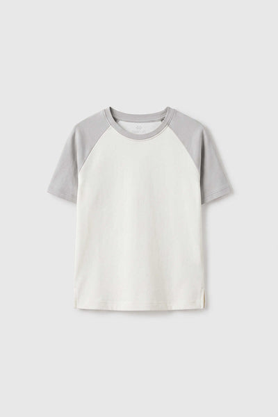 Tricou Tommylife Wholesale Off-White Standard Fit cu mânecă raglan pentru fete - 75180