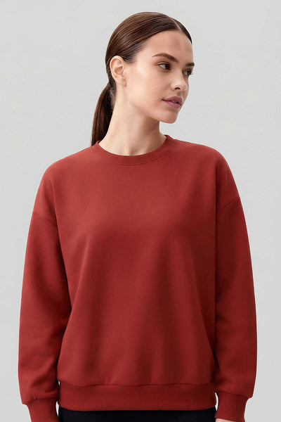 Tommylife Toptan Fiesta Basic O Yaka Oversize Kadın Sweatshirt - 97053
