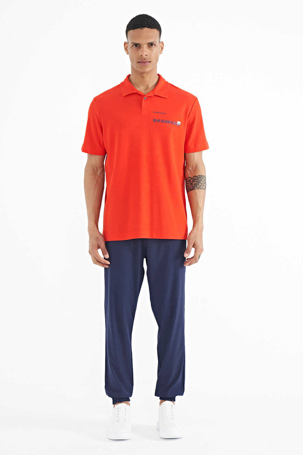 Tommylife Toptan Fiesta Yazı Baskılı Standart Form Polo Yaka Erkek T-Shirt - 88236