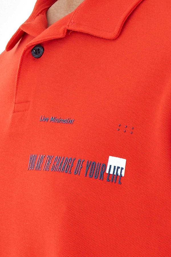 Tommylife Toptan Fiesta Yazı Baskılı Standart Form Polo Yaka Erkek T-Shirt - 88236