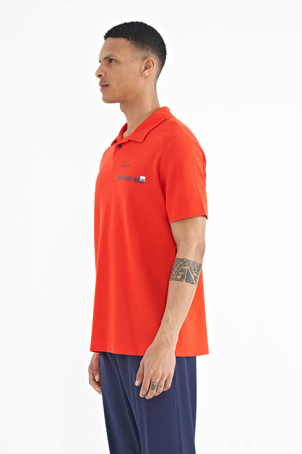 Tommylife Toptan Fiesta Yazı Baskılı Standart Form Polo Yaka Erkek T-Shirt - 88236