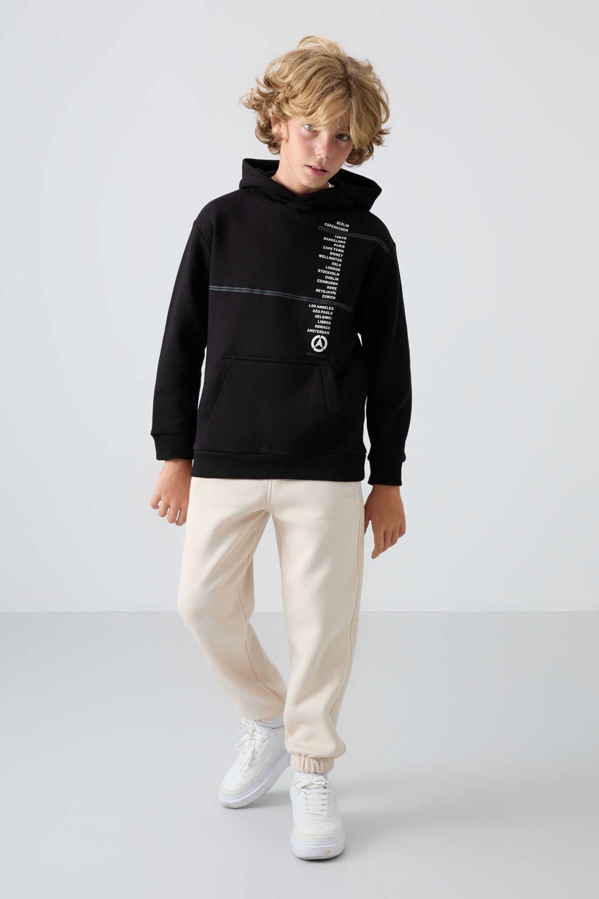 Tommylife Toptan Garson Boy Jogger Standart Kalıp Erkek Çocuk Eşofman Alt 11225 Bej