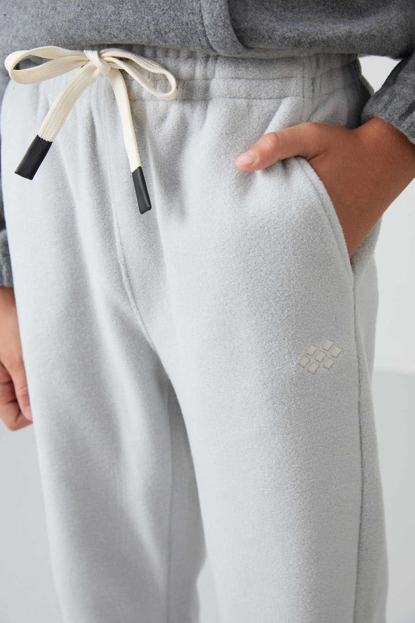 Tommylife Toptan Garson Boy Jogger Standart Kalıp Erkek Çocuk Polar Eşofman Alt 11220 Taş