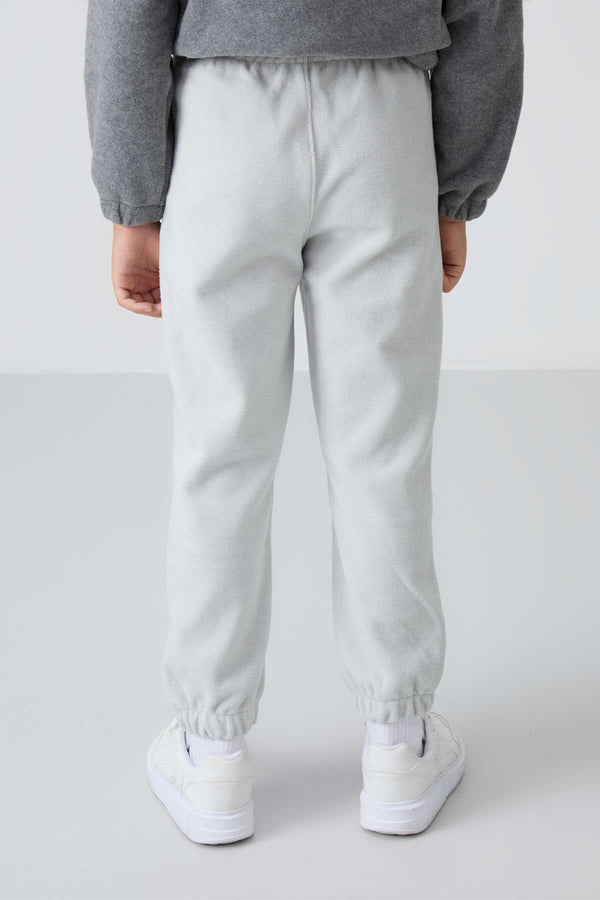 Tommylife Toptan Garson Boy Jogger Standart Kalıp Erkek Çocuk Polar Eşofman Alt 11220 Taş
