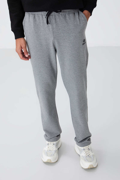 Tommylife Wholesale Grey Melange Drawstring Pocket Standard Fit Classic Leg Men's Sweatpants - 84682