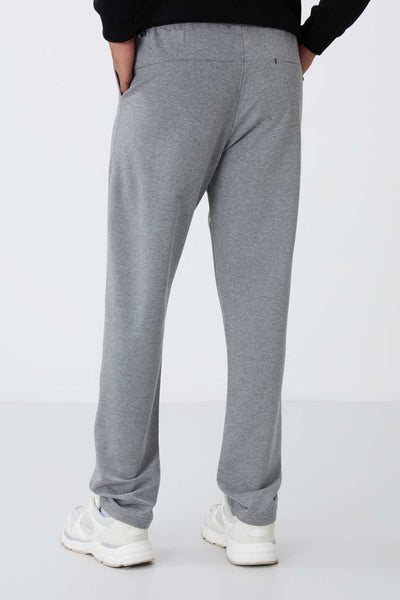 Tommylife Wholesale Grey Melange Drawstring Pocket Standard Fit Classic Leg Men's Sweatpants - 84682