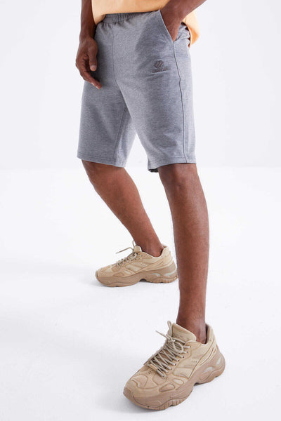 Tommylife Toptan Gri Melange Cu Sireturi Standard Fit Basic Barbati Pantalon Scurt - 81212