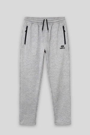 Tommylife Toptan Gri Melanj Basic Belden Bağcıklı Klasik Paça Erkek Büyük Beden Eşofman Alt - 84844