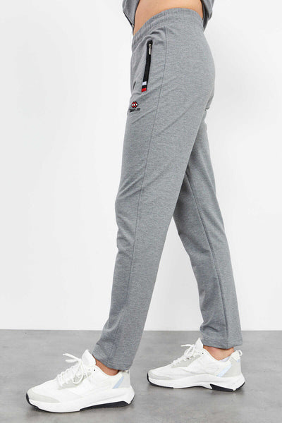 Tommylife Angro Gri Melanj Guler Vertical Fermoar Confortabil Form Clasic Croit Bărbat Trening Complet - 85072