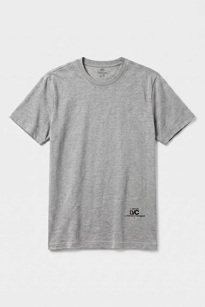 Tricou bărbătesc Tommylife Wholesale, gri melanj, croială standard, cu mânecă scurtă, imprimat - 88440